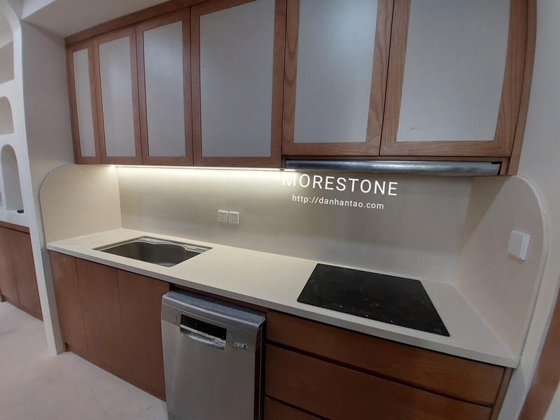 Morestone thi công đá bếp solid surface Hàn quốc
