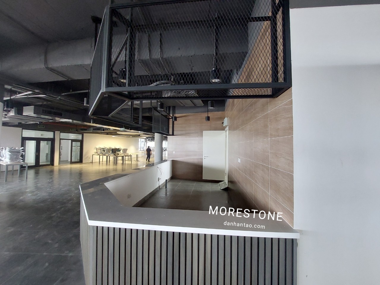 Thi công ốp đá quầy pantry solid surface Hàn quốc