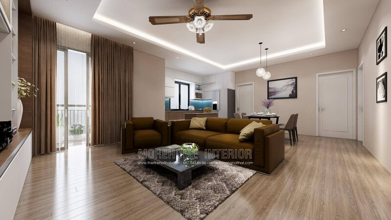 Thiết kế nội thất đá nhân tạo trong không gian nhà