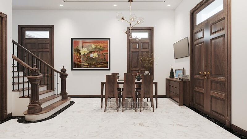 Thiết kế nội thất đá nhân tạo trong không gian nhà