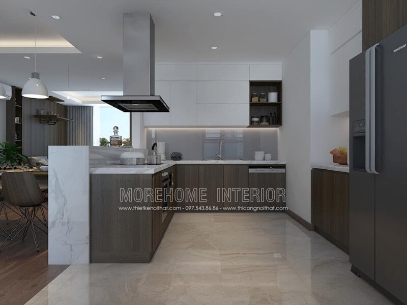 Thiết kế nội thất đá nhân tạo trong không gian nhà