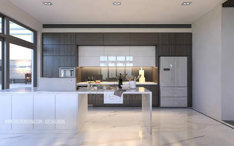 Thiết kế nội thất đá nhân tạo trong không gian nhà