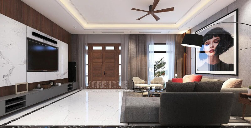 Đá ốp tường vân mây cao cấp điểm nhấn đẹp cho phòng khách biệt thự, nhà phố hiện đại. đá ốp phòng khách cao cấp