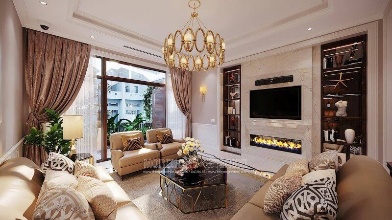 Mẫu đá ốp tường phòng khách đẹp cao cấp
