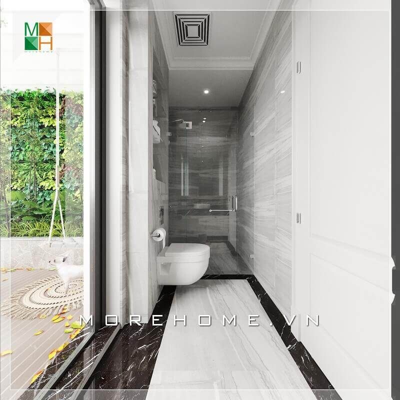 Thiết kế nhà vệ sinh hiện đại phù hợp với biệt thự