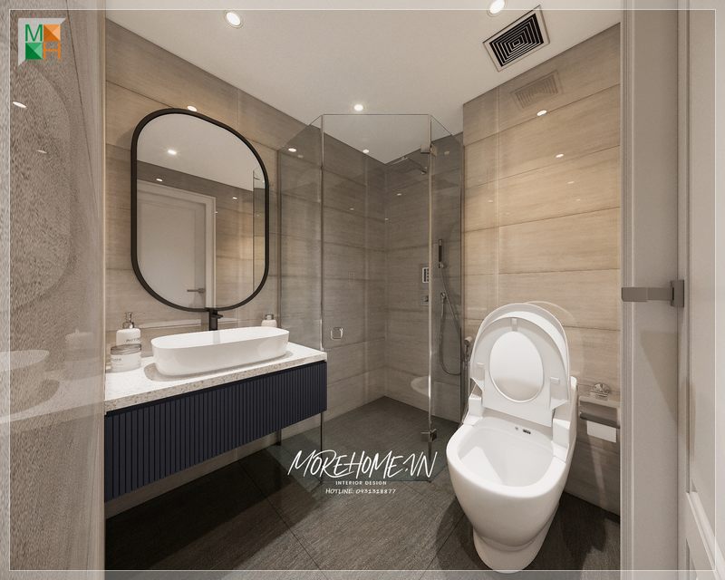 Bàn lavabo được làm từ nguyên liệu đá nhân tạo cung cấp cho người dùng cảm giác sang trọng, tiện nghi và thoải mái khi đến với phòng.