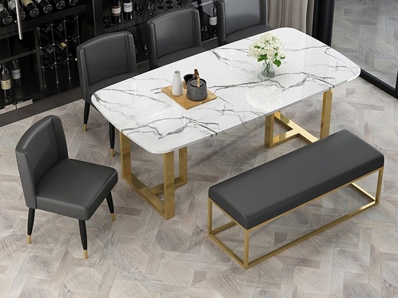 bàn ăn mặt đá casla quartz
